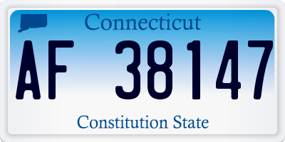 CT license plate AF38147