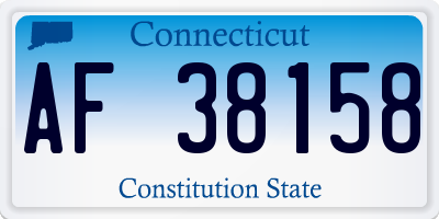 CT license plate AF38158