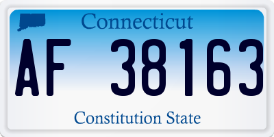 CT license plate AF38163