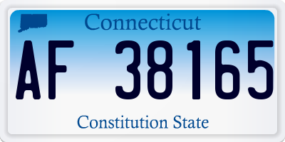 CT license plate AF38165