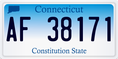 CT license plate AF38171
