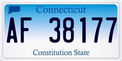 CT license plate AF38177