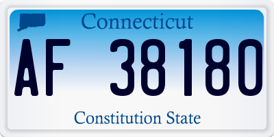 CT license plate AF38180