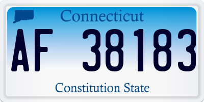 CT license plate AF38183