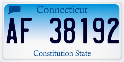 CT license plate AF38192