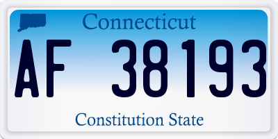 CT license plate AF38193