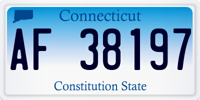CT license plate AF38197
