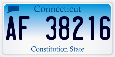 CT license plate AF38216