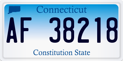 CT license plate AF38218