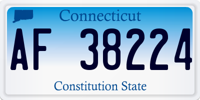 CT license plate AF38224