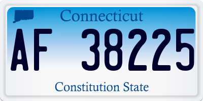 CT license plate AF38225