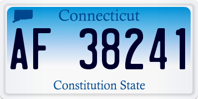 CT license plate AF38241