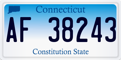 CT license plate AF38243