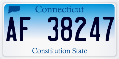 CT license plate AF38247