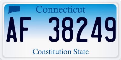 CT license plate AF38249