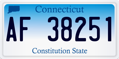 CT license plate AF38251