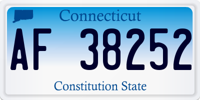 CT license plate AF38252