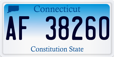 CT license plate AF38260