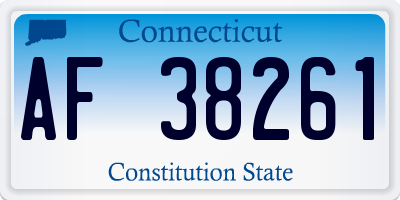 CT license plate AF38261