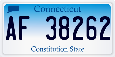 CT license plate AF38262