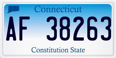 CT license plate AF38263