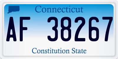 CT license plate AF38267