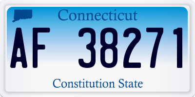 CT license plate AF38271