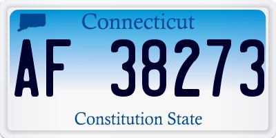 CT license plate AF38273