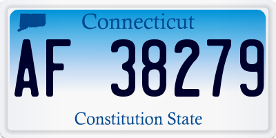 CT license plate AF38279