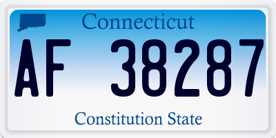 CT license plate AF38287