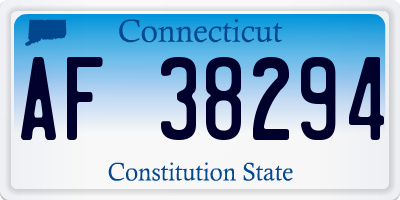CT license plate AF38294