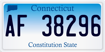 CT license plate AF38296