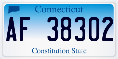 CT license plate AF38302