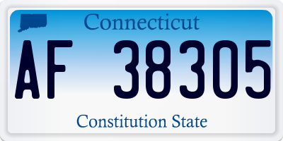 CT license plate AF38305