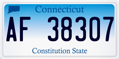 CT license plate AF38307