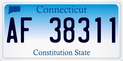 CT license plate AF38311