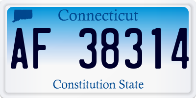 CT license plate AF38314