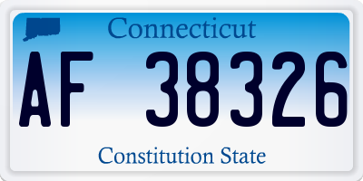 CT license plate AF38326