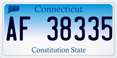 CT license plate AF38335
