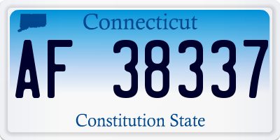 CT license plate AF38337