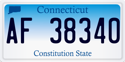 CT license plate AF38340