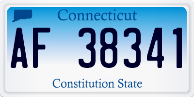 CT license plate AF38341