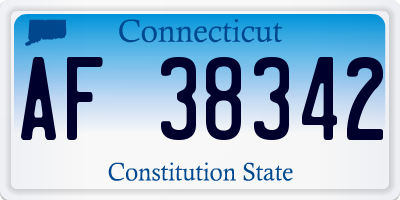 CT license plate AF38342