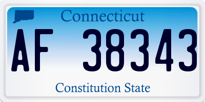 CT license plate AF38343