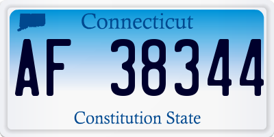CT license plate AF38344