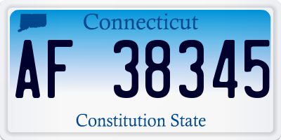 CT license plate AF38345