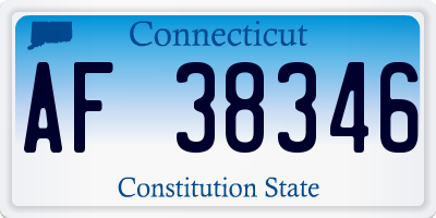 CT license plate AF38346