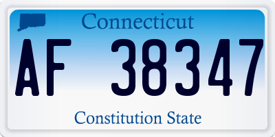 CT license plate AF38347