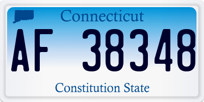CT license plate AF38348