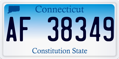 CT license plate AF38349